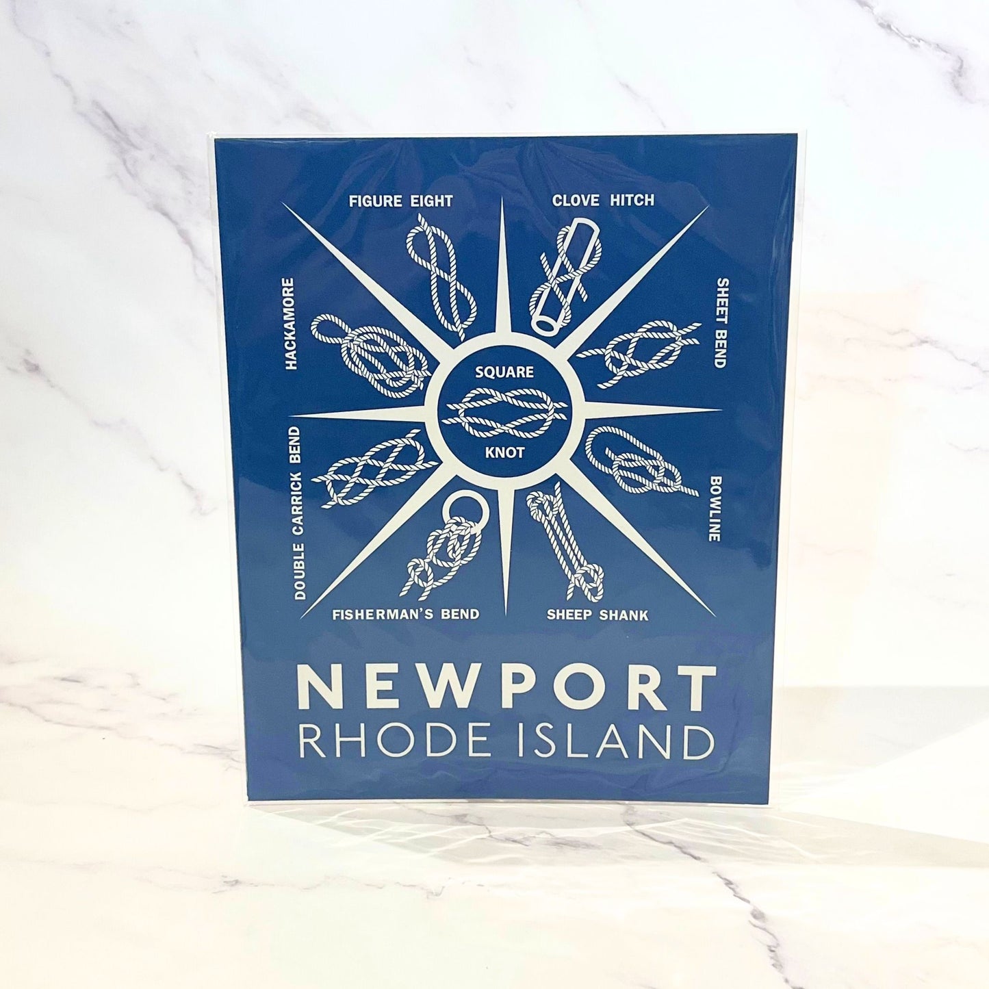 Newport, RI Sailing Knot Compass Print
