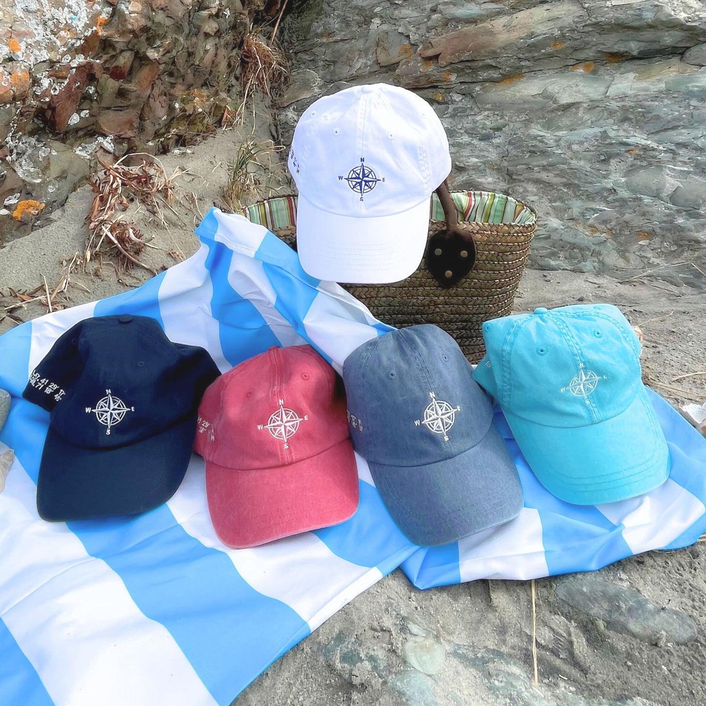 Newport Compass Hat Aqua