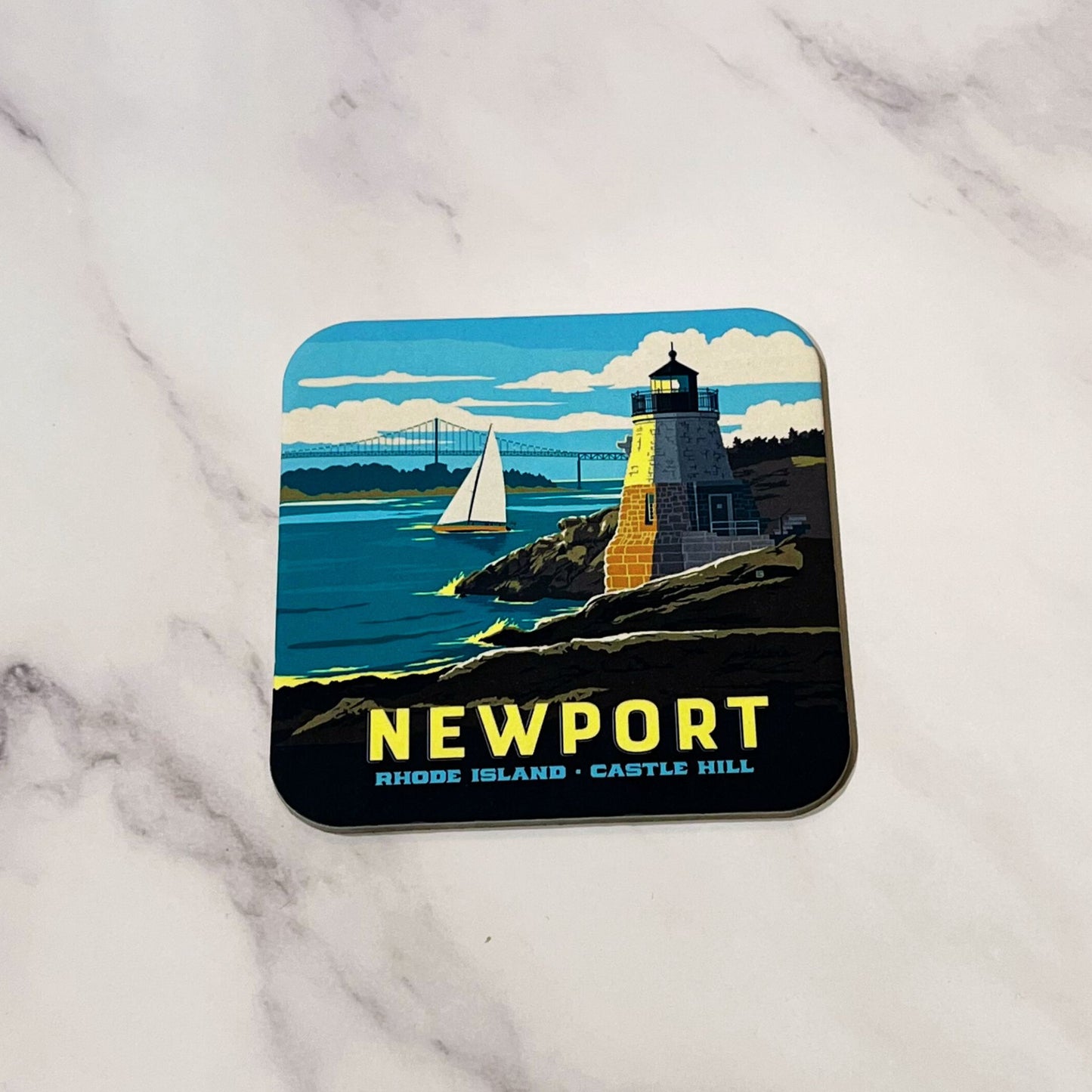 Newport RI Castle Hill Emblem Coaster