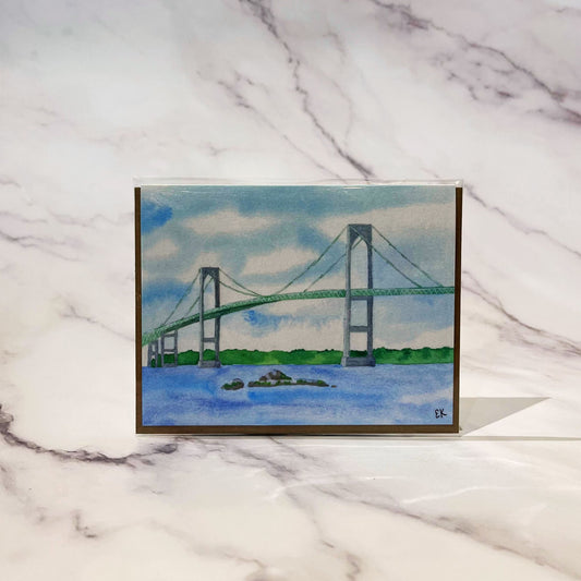 Newport, RI Pell Bridge Landscape Greeting Card