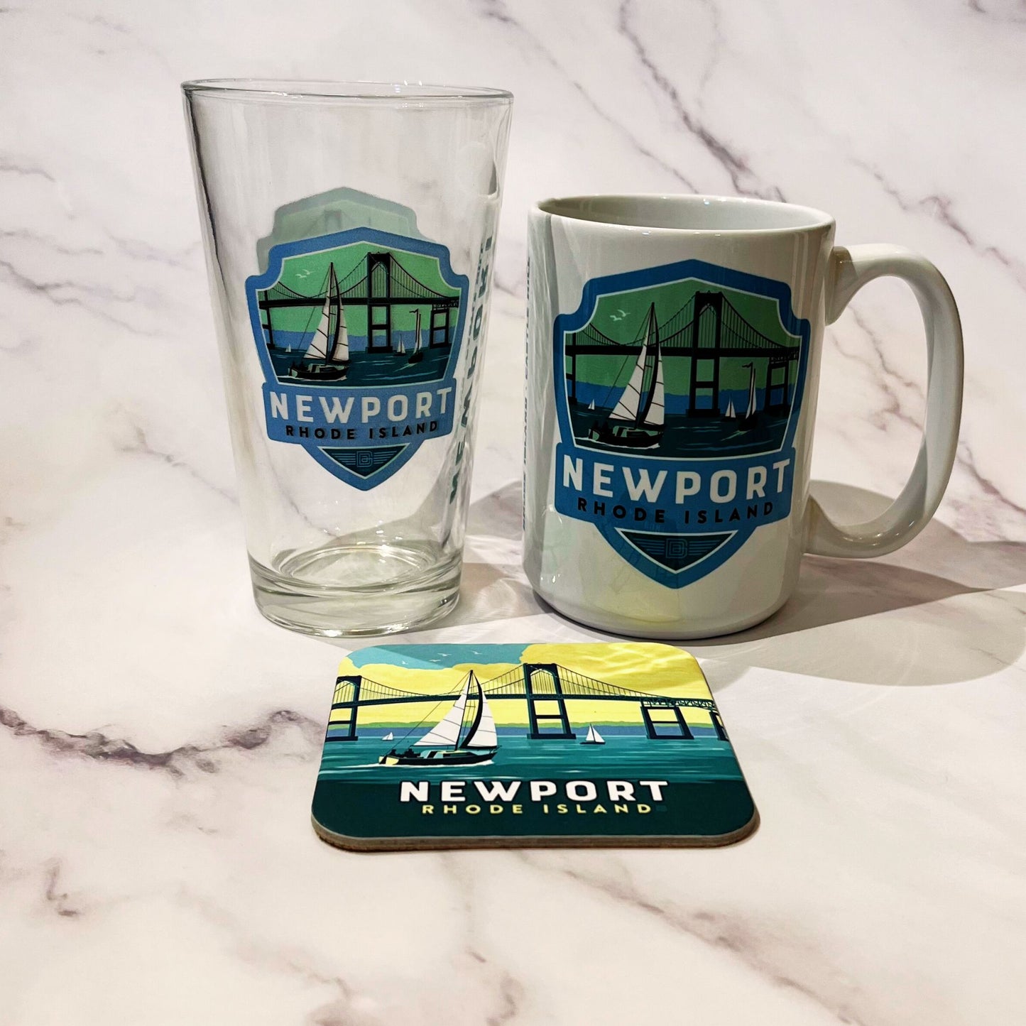 Newport RI Pell Bridge Emblem Mug