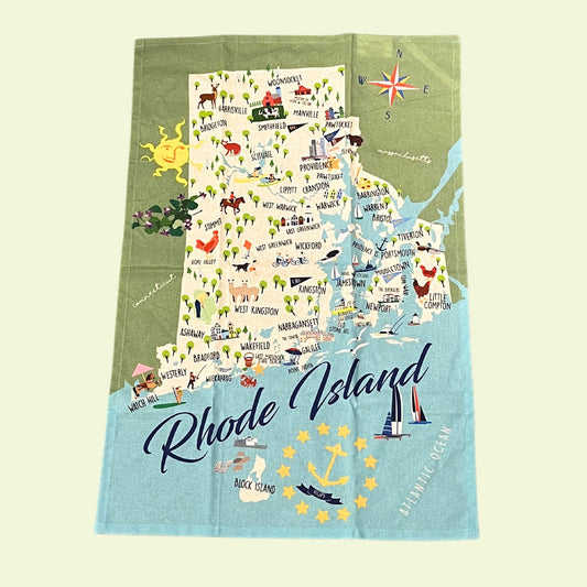 Rhode Island Map Kitchen Towel