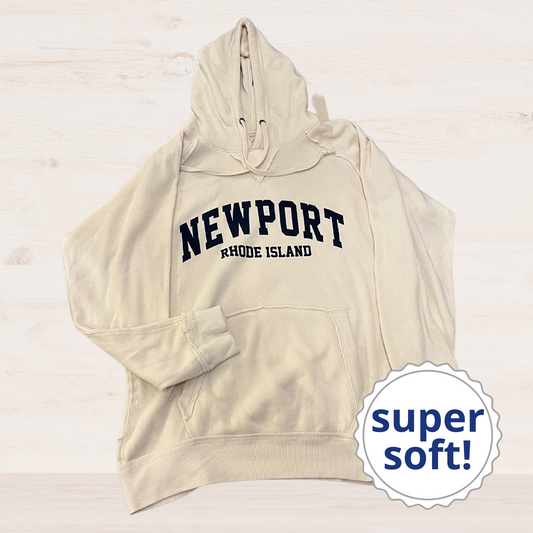 Newport, RI Super Soft Hoodie, White