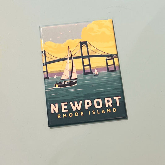 Newport RI Pell Bridge Square Magnet