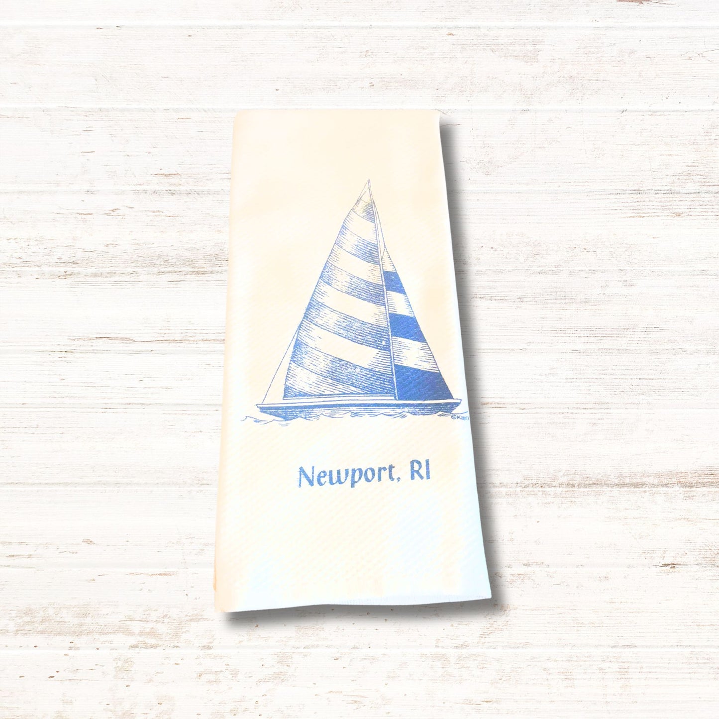 Newport, RI Sailboat Dish Towel