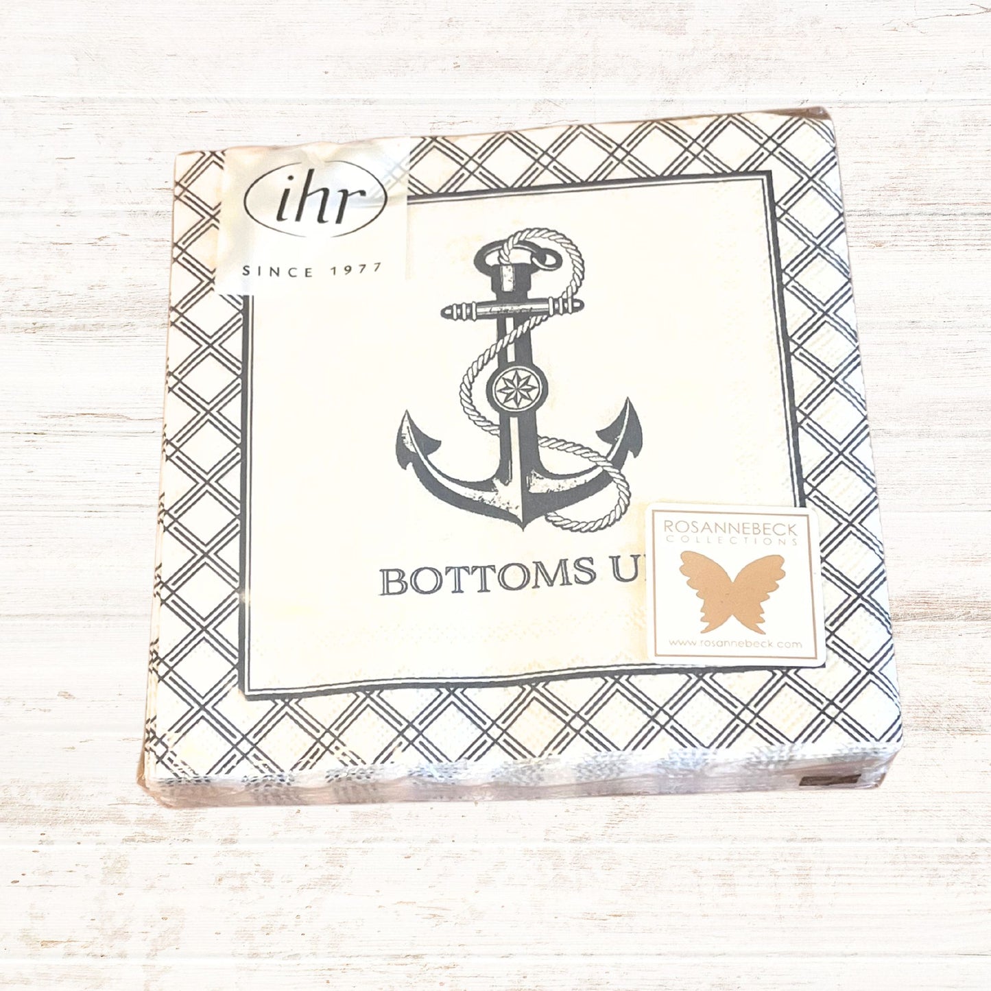 "Bottoms Up" Nautical Anchor Napkins