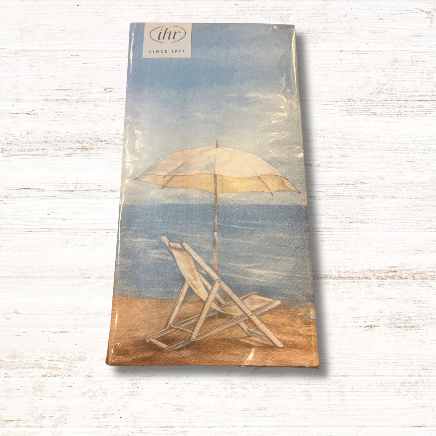 Beach Chair with Umbrella on the Beach LARGE Napkins