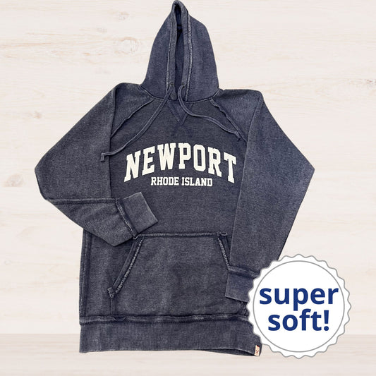 Newport, RI Super Soft Hoodie, Deep Blue