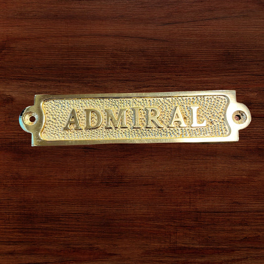 "Admiral" Brass Plaque