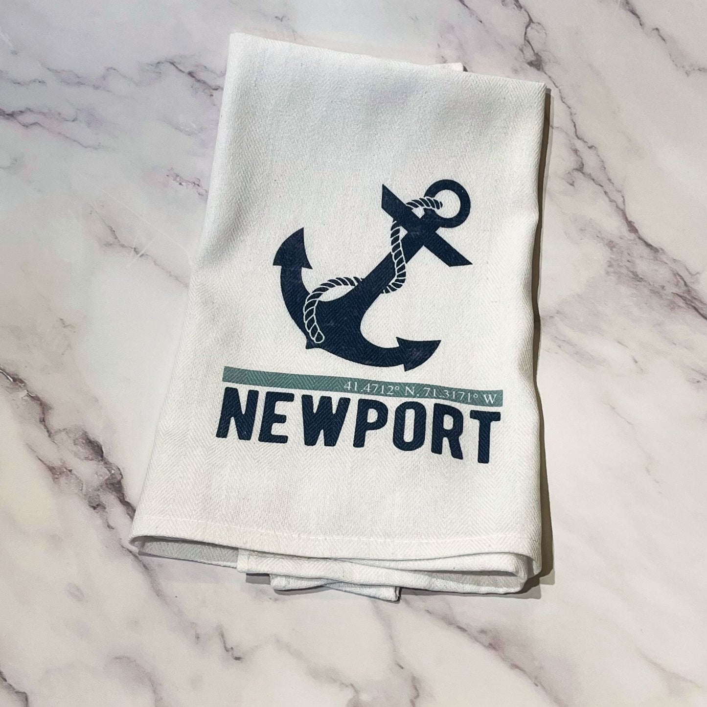 Newport RI Coordinate Anchor Dishtowel