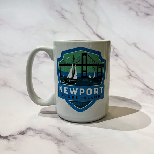 Newport RI Pell Bridge Emblem Mug