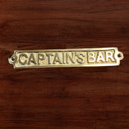 "Captain's Bar" Brass plaque