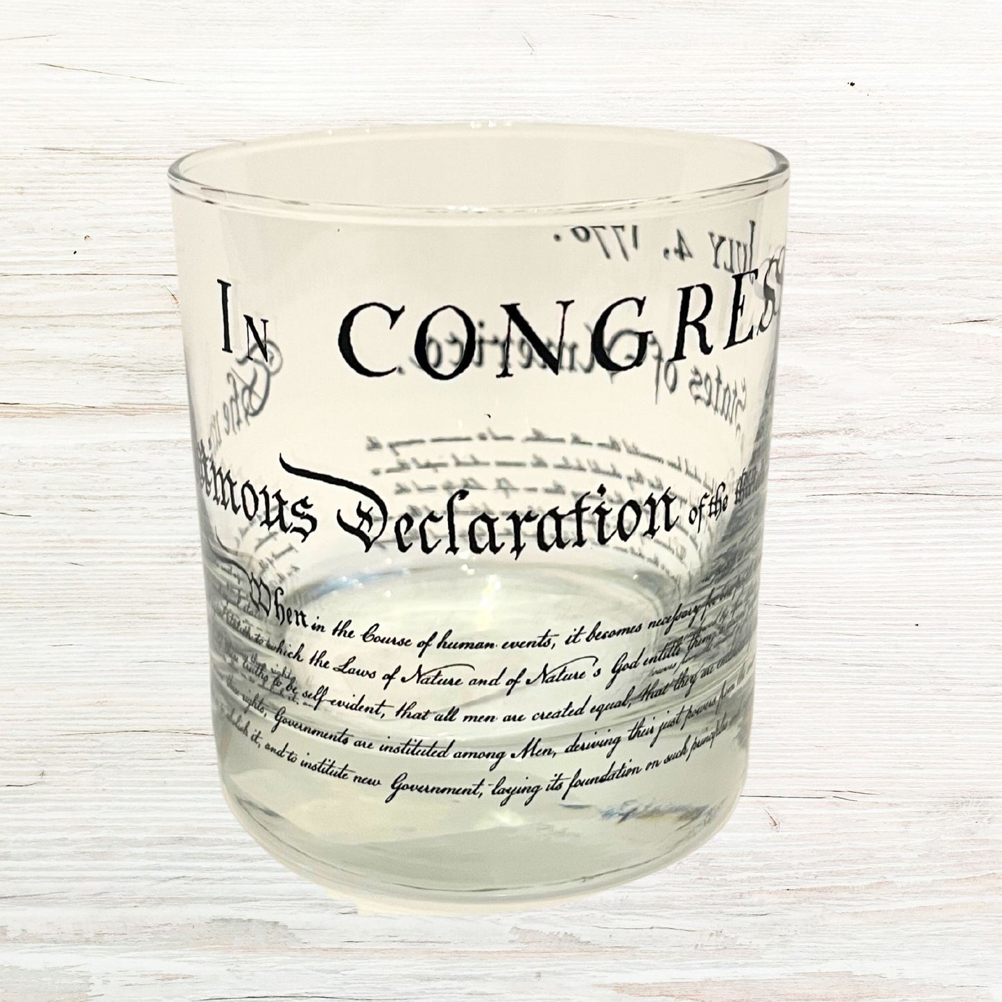 Declaration of Independence Rocks Glass