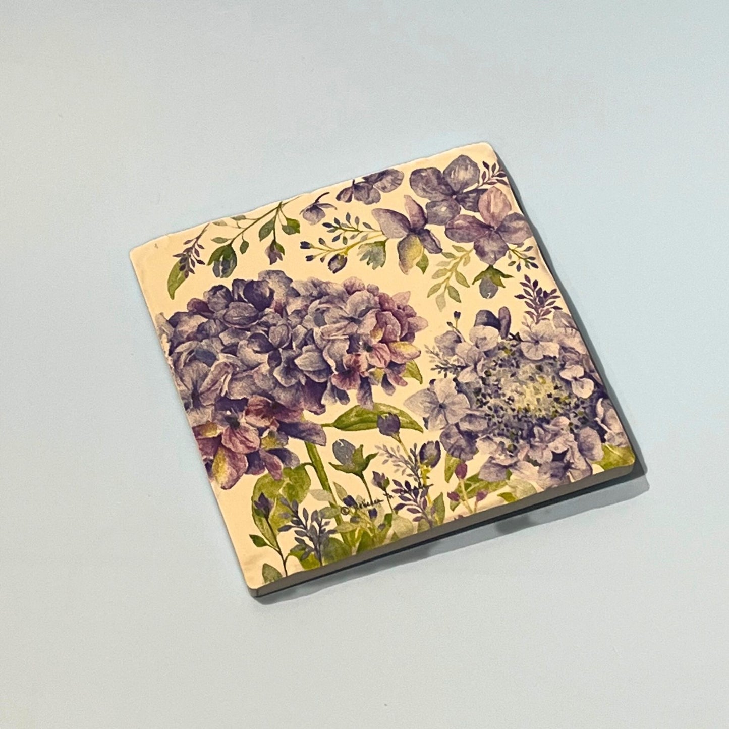 Hydrangea Absorbent Coaster (Blue and Purple)