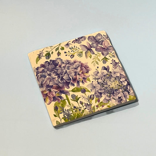 Hydrangea Absorbent Coaster (Blue and Purple)