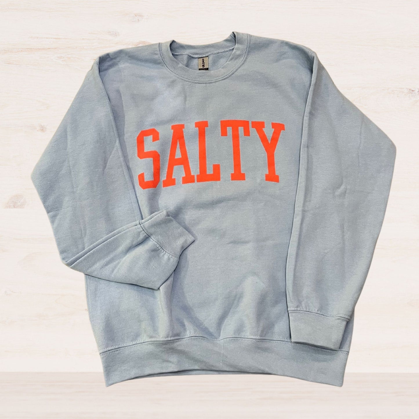 SALTY Varsity Sweatshirt, Light Blue