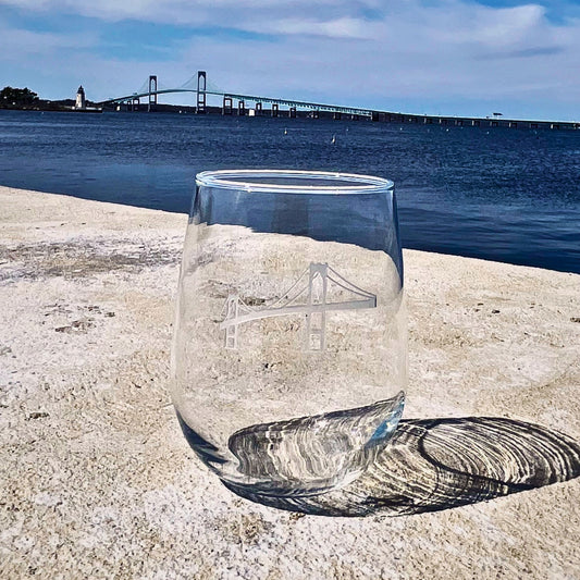 Newport Bridge Stemless Wine Glass