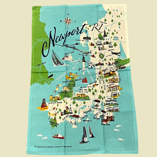 Newport, RI Map Dishtowel