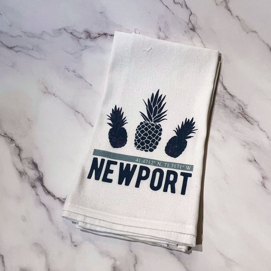 Newport RI Coordinate Pineapple Dishtowel