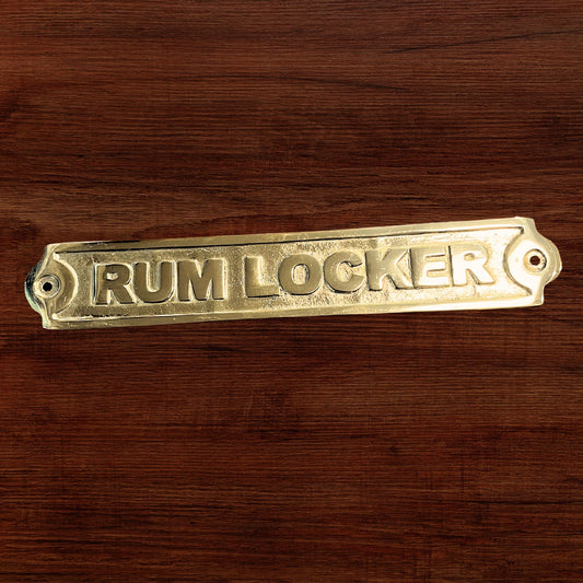 'Rum Locker" Brass Plaque