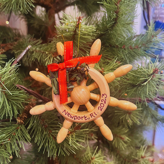 Newport, RI Ship Wheel Ornament