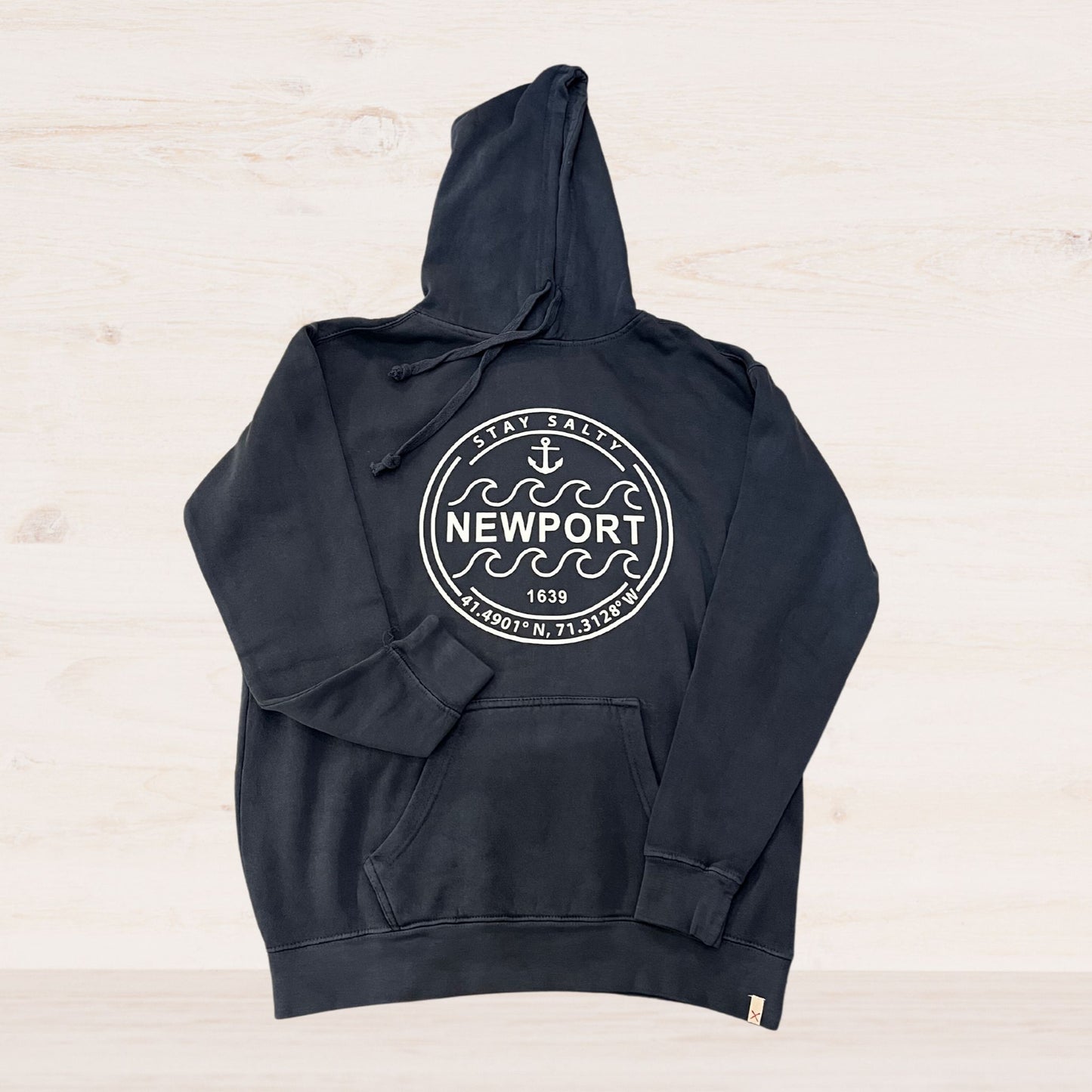 Newport, RI "Stay Salty" Hoodie, Navy