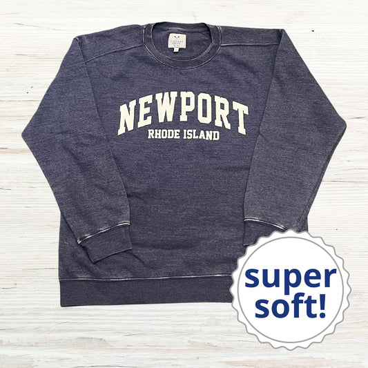 Newport, RI Super Soft Crewneck Sweatshirt, Deep Blue