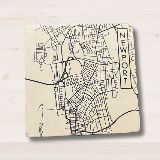 Newport, RI City Street Map Absorbent Coaster