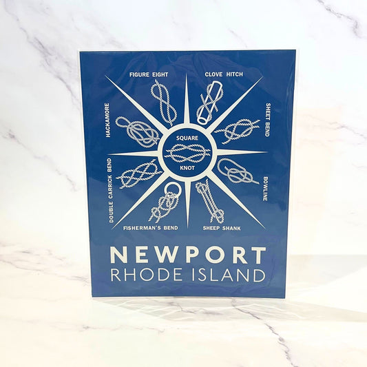 Newport, RI Sailing Knot Compass Print