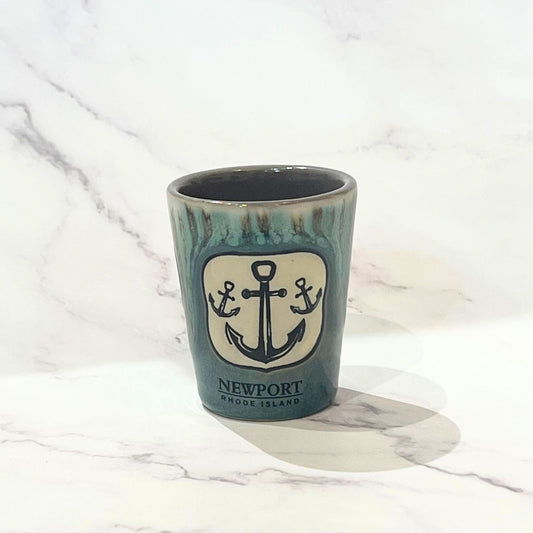 Newport, RI Anchor Ceramic Shot Glass