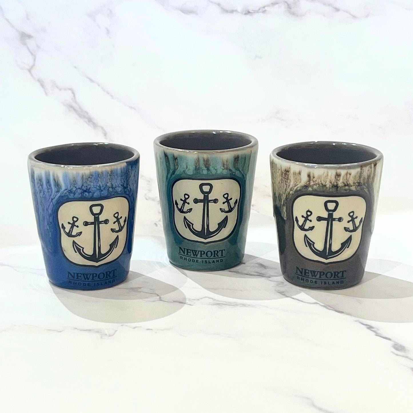 Newport, RI Anchor Ceramic Shot Glass